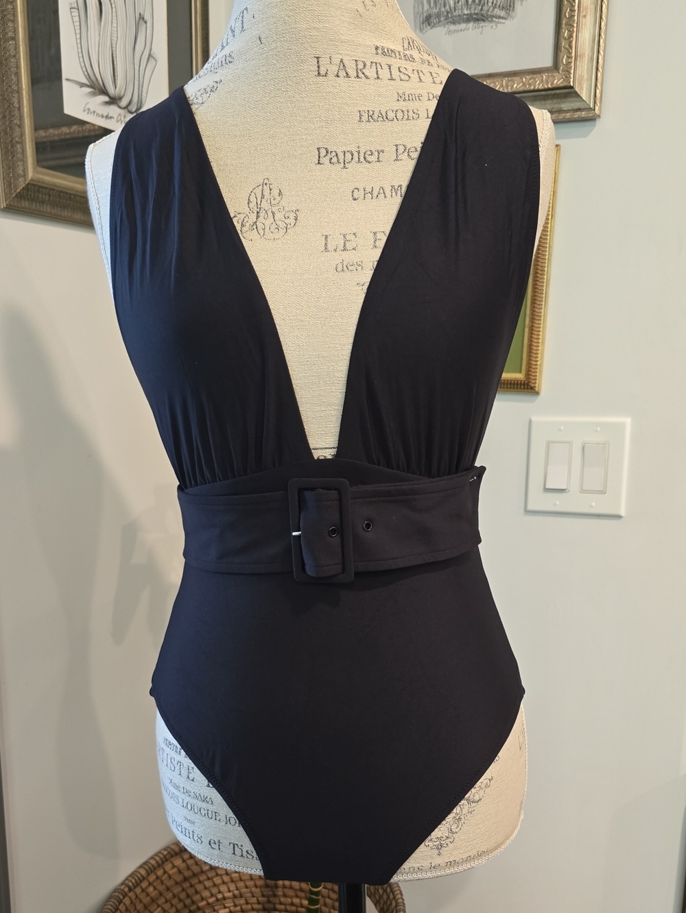 J. Crew Black Bathing Suit with Square Neckline
